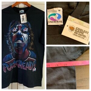 Vintage Liquid‎ Blue NHL Colorado Avalanche Puckhead T-Shirt Medium Deadstock